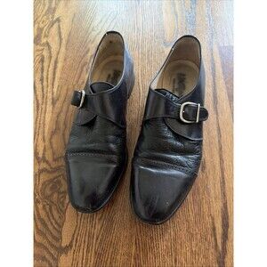 Vito Rufolo Black Leather Monk Strap Shoes Men’s 11 Classic Dress